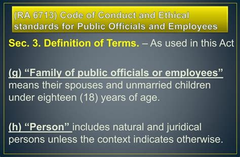 Republic act 6713 .